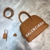 Balenciaga Ville Top Handle Bag Brown/White