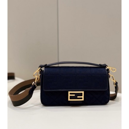 Fendi Baguette Dark blue FF canvas bag