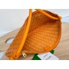 Bottega Veneta Turn Medium Orange Intrecciato Leather Bag