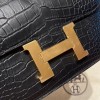 Hermes Constance 24 Crocodile Black Gold Bag