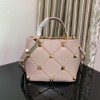 Valentino small Roman Stud Beige Nappa Leather Bag