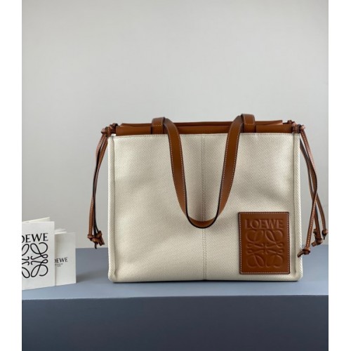 Loewe Cushion Tote in Anagram jacquard and calfskin small bag