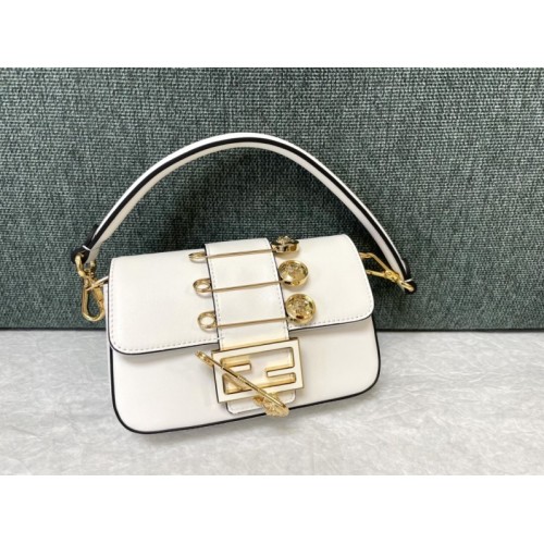 Fendi x Versace Baguette White Bag