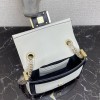 Fendi Baguette chain white leather bag 19cm 8BR783