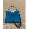 Peekaboo ISeeU Medium Blue leather bag