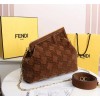 Fendi first brown medium suede bag