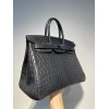 Hermes Crocodile Birkin Black Leather 35cm