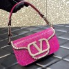 Valentino Garavani small Locò crystal embellished pink bag