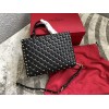 VALENTINO Candystud quilted leather tote 0061 black