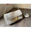 Fendi Baguette white woven leather bag 29cm