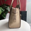 Luggage Bag Drummed Calfskin Silver Zip Beige 27cm