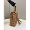 Peekaboo woven beige large bag