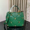 Valentino small Roman Stud Green Nappa Leather Bag