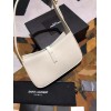 YSL LE 5 À 7 HOBO BAG IN WHITE SMOOTH LEATHER