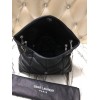 YSL LOULOU PUFFER LARGE BAG LAMBSKIN BLACK SILVER HARDWARE