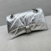 Balenciaga Crush small chain-strap silver shoulder bag