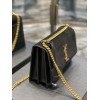 YSL Sunset Black Velvet Leather Shoulder Bag