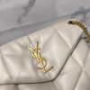 YSL White Puffer Bag Golden Hardware Medium 29cm