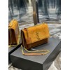 YSL Sunset Brown Velvet Leather Shoulder Bag