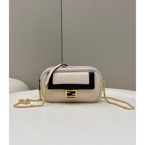 Fendi Easy 2 Baguette White Leather Bag