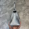 Balenciaga mini hourglass crocodile effect silver 23 cm
