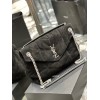 YSL Black Puffer Black Suede Leather Large Bag