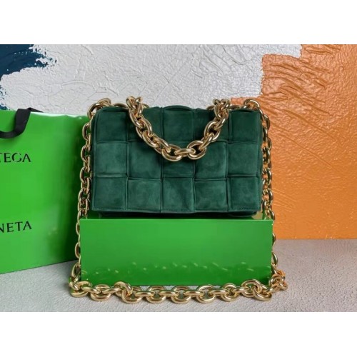 Bottega Veneta THE CHAIN CASSETTE Green Velvet