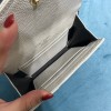 YSL Cassandre white silver small envelope wallet