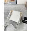 DG Logo mini white leather shoulder bag