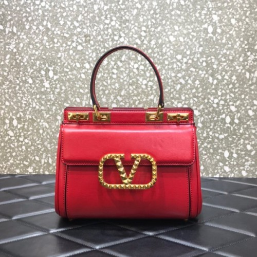 Valen Garavani Small Rock-stud Alcove Red Leather Bag