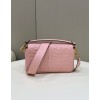 Fendi Baguette pink leather bag 26cm