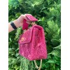 VALENTINO GARAVANI Crystal-embellished Roman stud pink shoulder bag