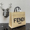 Fendi medium tote raffia sunshine bag