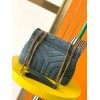 YSL Loulou Bag Y-Quilted small blue suede bag