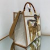 FENDI SUNSHINE MEDIUM FF white fabric shopper tote bag