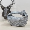 Bottega Veneta Silver Glitter Rhinestone Knot Handle Bag