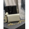 YSL UPTOWN chain wallet white crocodile bag
