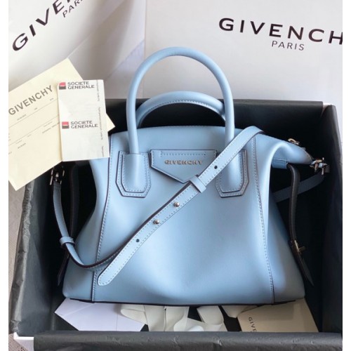 Givency Medium Antigona Soft Bag In Blue Leather