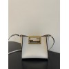 Fendi Way small leather tote white