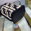 FENDI Mon Tresor Mini FF Logo Raffia Bucket Bag