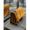 YSL Sunset Brown Velvet Leather Shoulder Bag
