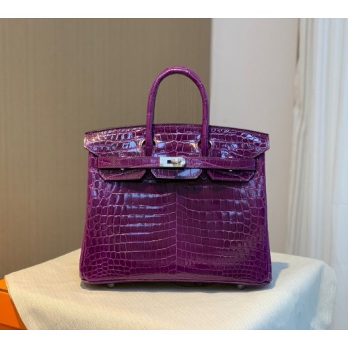 Hermes birkin purple crocodile 25cm