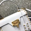 Valentino Garavani Rockstud Alcove white leather tote bag