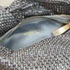Bottega Veneta Grey Glitter Rhinestone Knot Handle Bag