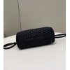 Fendi First small black braided leather bag