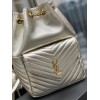 YSL Saint Laurent Joe drawstring quilted gold backpack