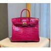 Hermes birkin pink crocodile 25/30cm