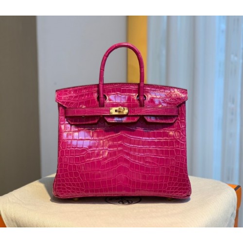 Hermes birkin pink crocodile 25/30cm