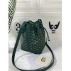 Goyard bucket green leather bag