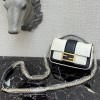 Fendi Baguette chain white leather bag 19cm 8BR783